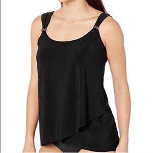 Miraclesuit Dazzle Tankini Swim Top Size 12 DD Cup